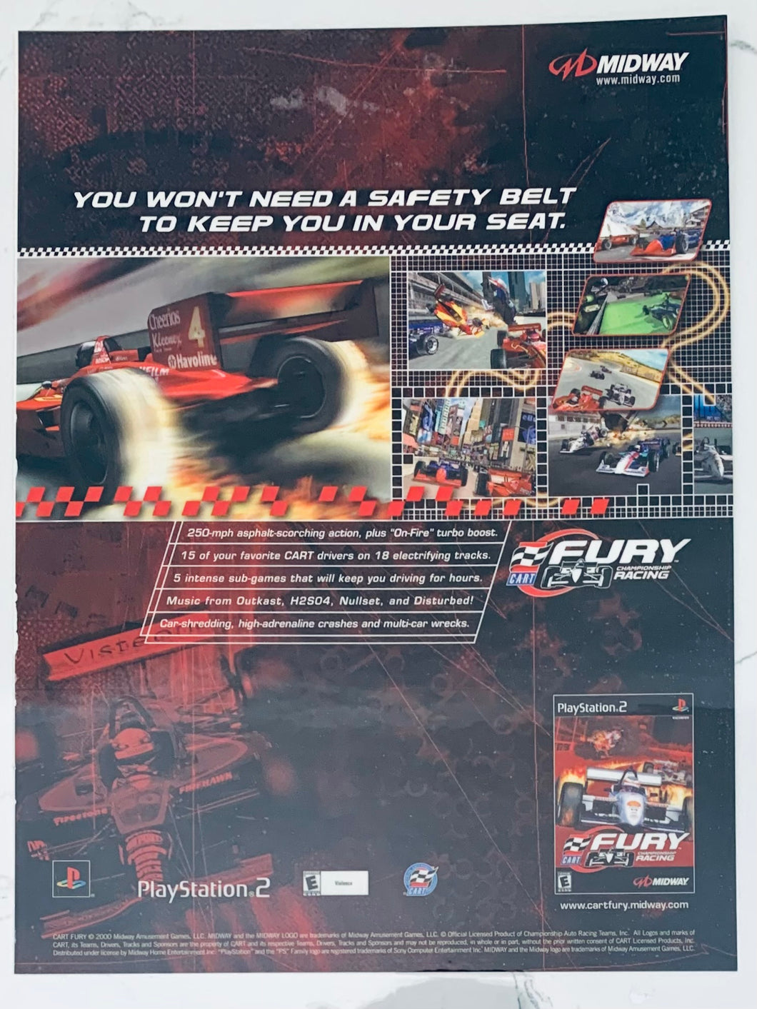 CART Fury Championship Racing  - PS2 - Original Vintage Advertisement - Print Ads - Laminated A4 Poster