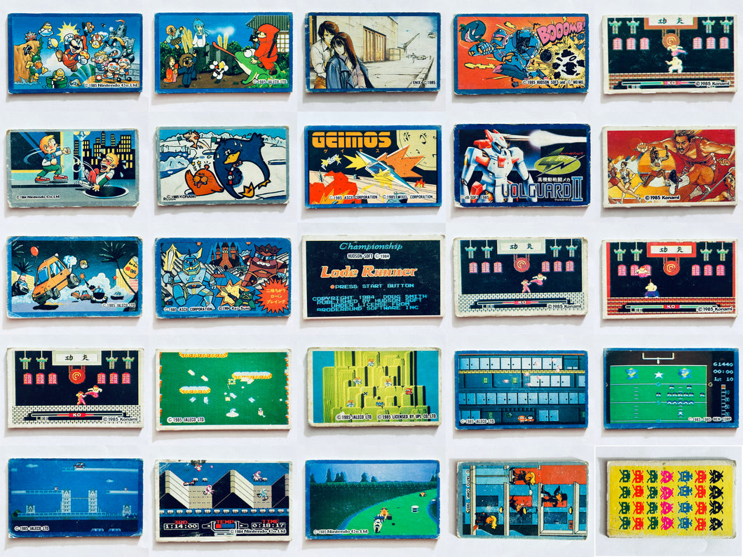 Nintendo Family Computer / Famicom - Menko - Trading Card - Showa - Vintage - Set of 25