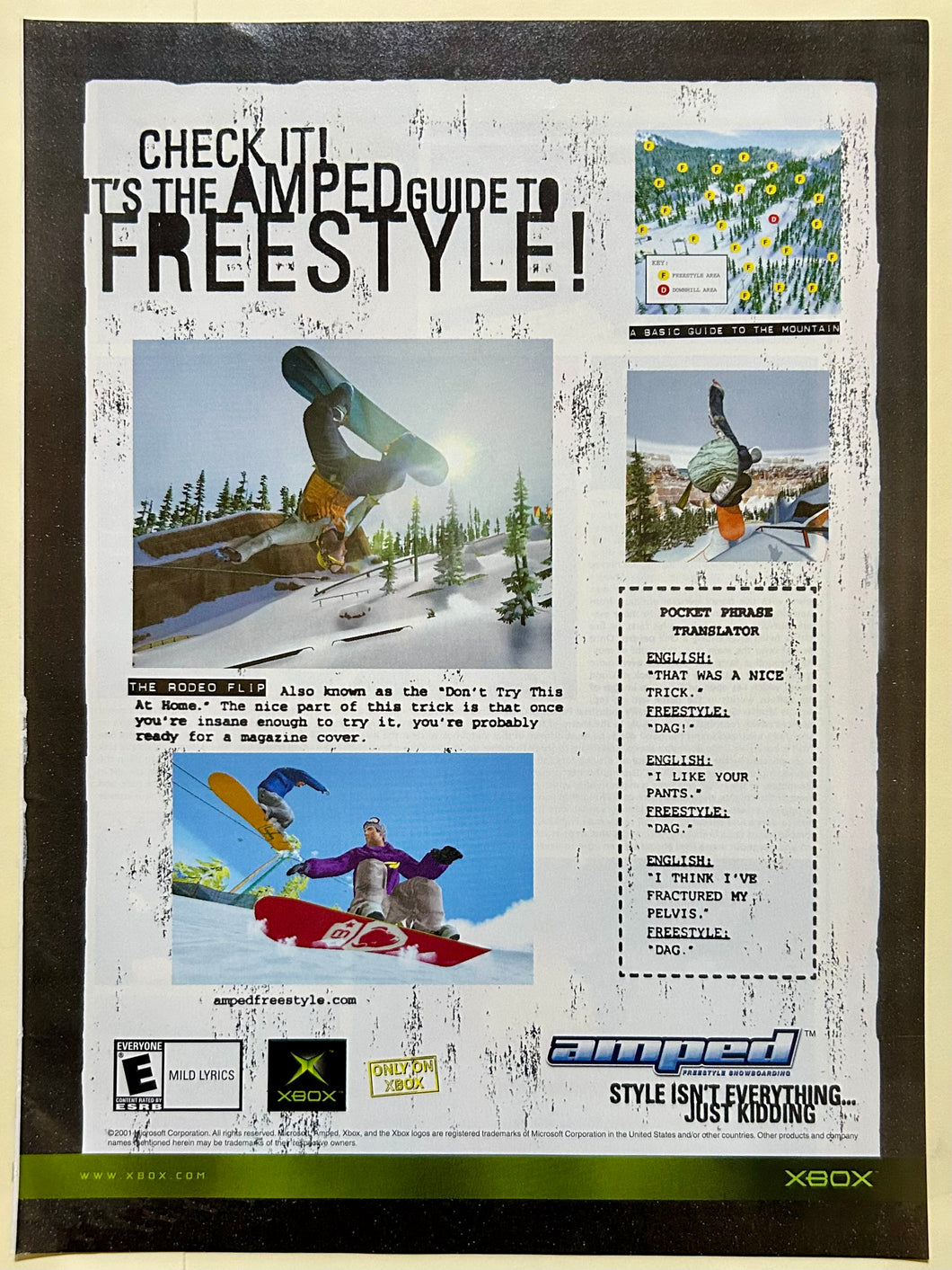 Amped: Freestyle Snowboarding - Xbox - Original Vintage Advertisement - Print Ads - Laminated A4 Poster