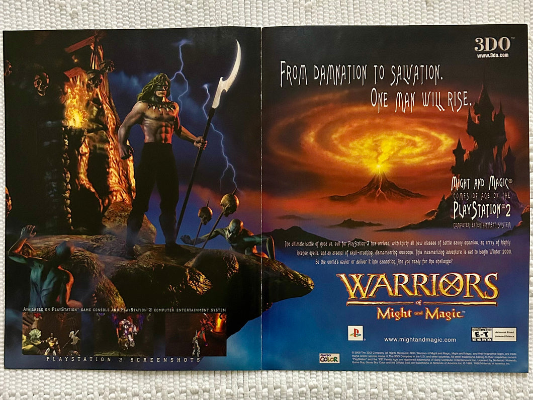 Warriors of Might and Magic - PS2 GBC - Original Vintage Advertisement - Print Ads - Laminated A3 Poster