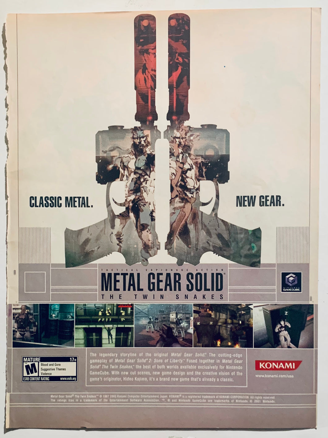 Metal Gear Solid: The Twin Snakes - NGC - Original Vintage Advertisement - Print Ads - Laminated A4 Poster