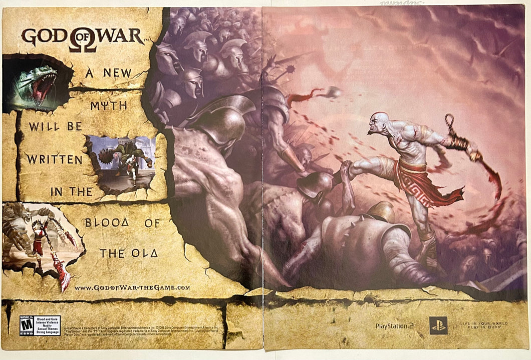 God of War - PS2 - Original Vintage Advertisement - Print Ads - Laminated A3 Poster