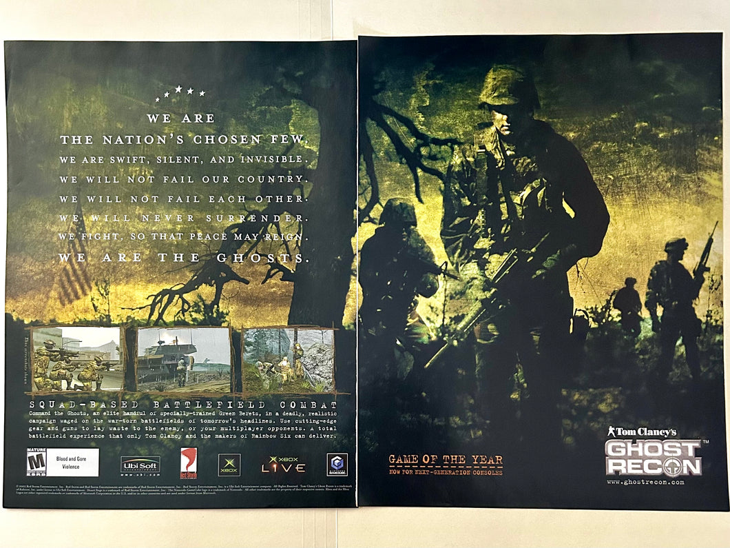 Tom Clancy’s Ghost Recon - Xbox NGC - Original Vintage Advertisement - Print Ads - Laminated A3 Poster