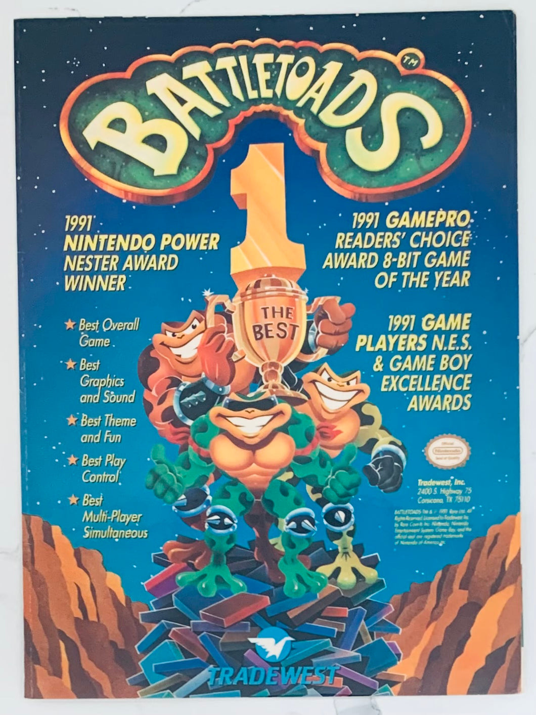 Battletoads - NES - Original Vintage Advertisement - Print Ads - Laminated A4 Poster
