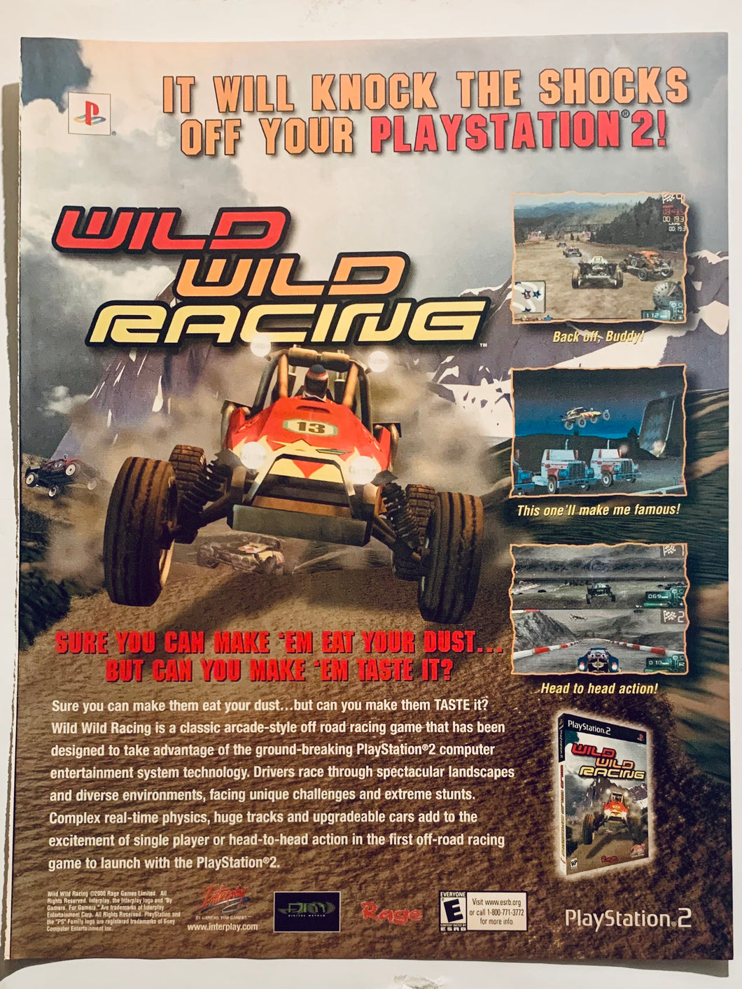 Wild Wild Racing - PS2 - Original Vintage Advertisement - Print Ads - Laminated A4 Poster