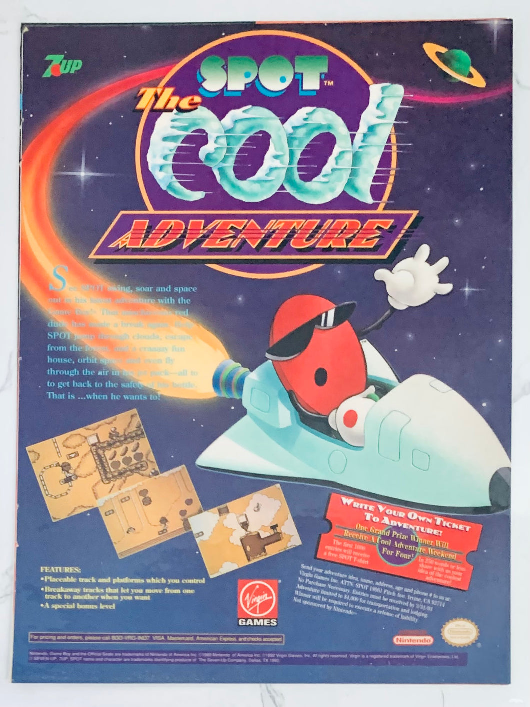 The Cool Spot Adveture - NES - Original Vintage Advertisement - Print Ads - Laminated A4 Poster