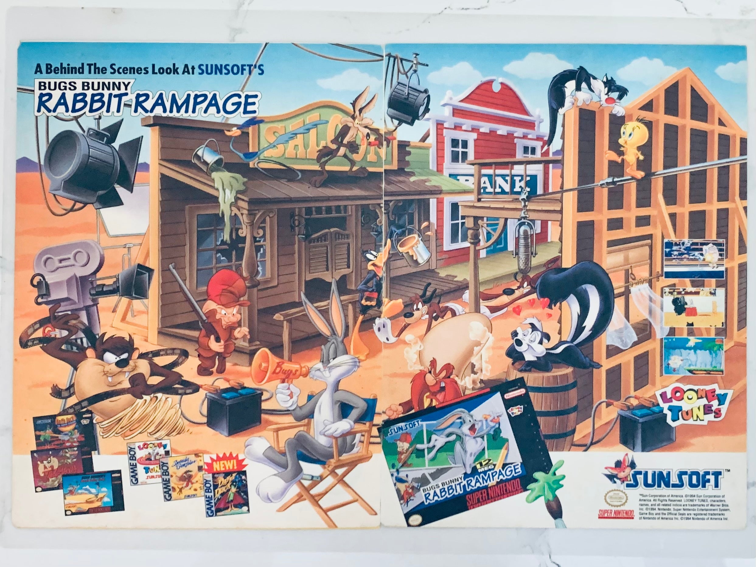 Bugs Bunny Rabbit Rampage - SNES - Original Vintage Advertisement - Pr ...