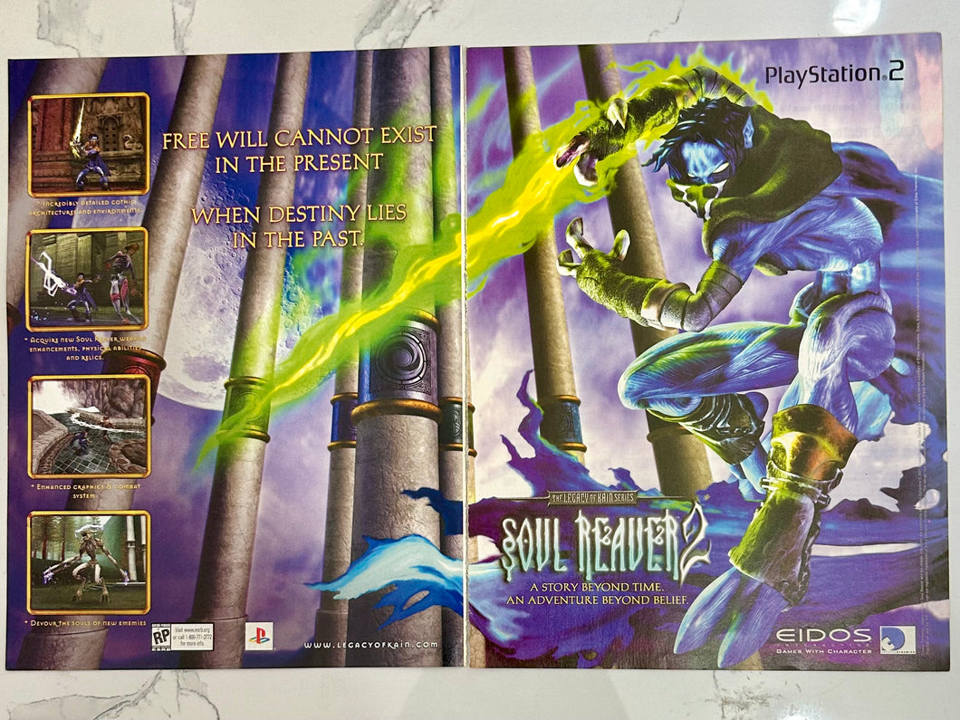 Legacy of Kain: Soul Reaver 2 - PS2 - Original Vintage Advertisement - Print Ads - Laminated A3 Poster