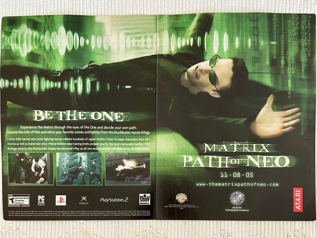 The Matrix: Path of Neo - PS2 Xbox PC - Original Vintage Advertisement - Print Ads - Laminated A3 Poster