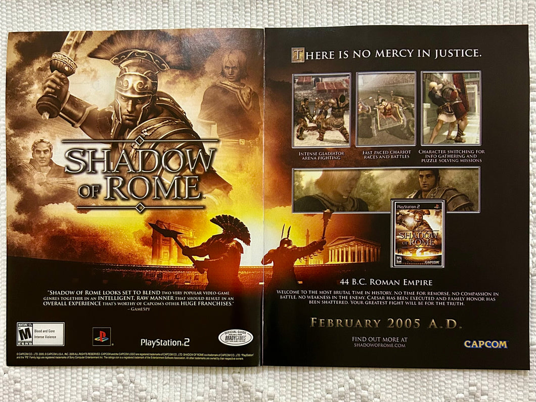 Shadow of Rome - PS2 - Original Vintage Advertisement - Print Ads - Laminated A3 Poster