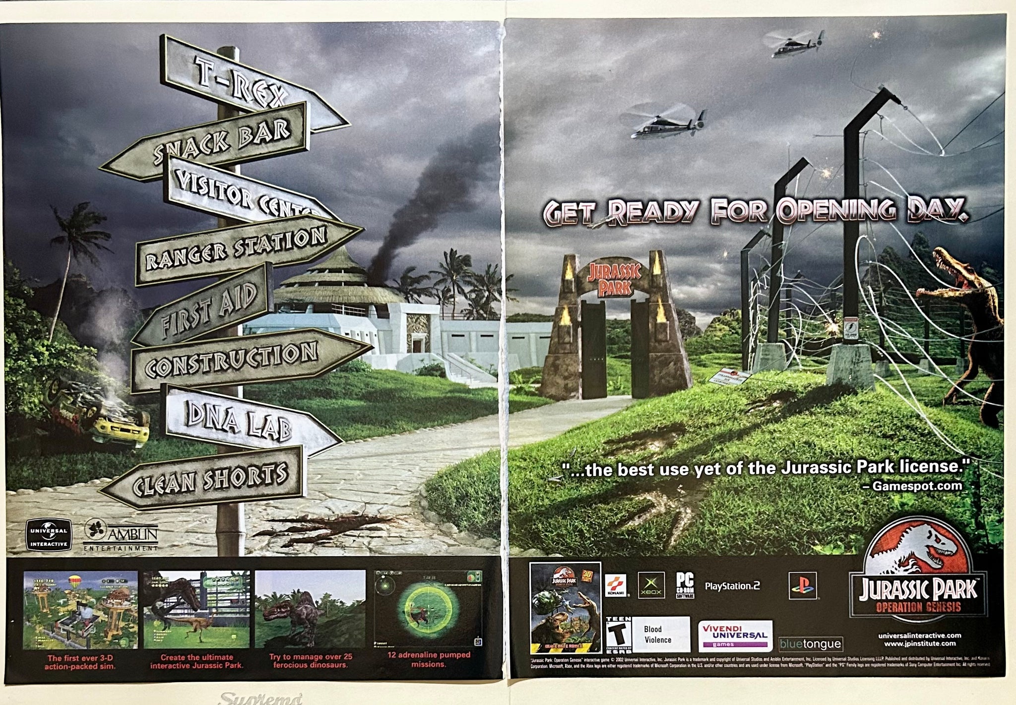 Jurassic Park: Operation Genesis - PS2 Xbox PC - Original Vintage