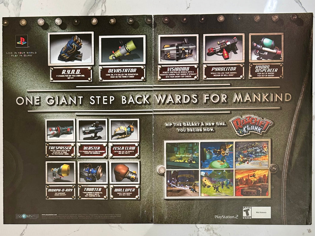 Ratchet & Clank - PS2 - Original Vintage Advertisement - Print Ads - Laminated A3 Poster