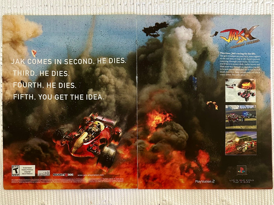 Jak X: Combat Racing - PS2 - Original Vintage Advertisement - Print Ads - Laminated A3 Poster