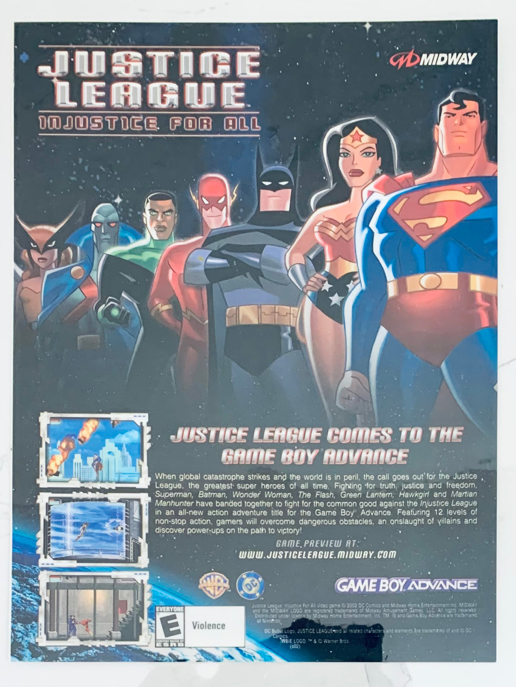 Justice League - GBA - Original Vintage Advertisement - Print Ads - Laminated A4 Poster