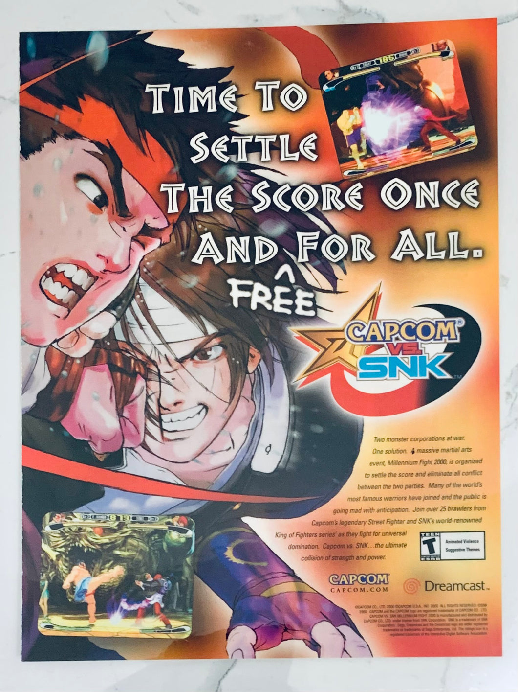 Capcom vs. SNK - Dreamcast - Original Vintage Advertisement - Print Ads - Laminated A4 Poster