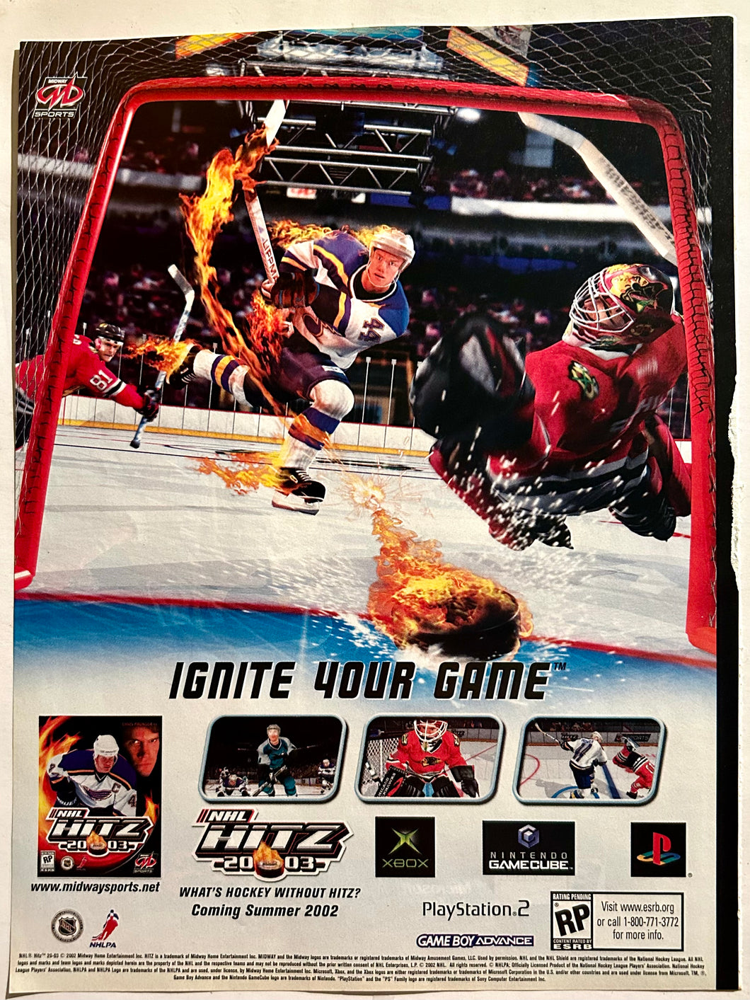 NHL Hitz 2003 - PS2 NGC Xbox GBA - Original Vintage Advertisement - Print Ads - Laminated A4 Poster