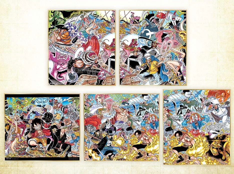 Ichiban Kuji One Piece WT100 Memorial Eiichiro Oda Draws 100 Great Pirates (J Prize) - Shikishi - Set of 4