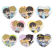 Load image into Gallery viewer, Dakaretai Otoko 1-i ni Odosarete Imasu. - Azumaya Junta - Chunnya - Saijou Takato - Capsule Heart Can Badge
