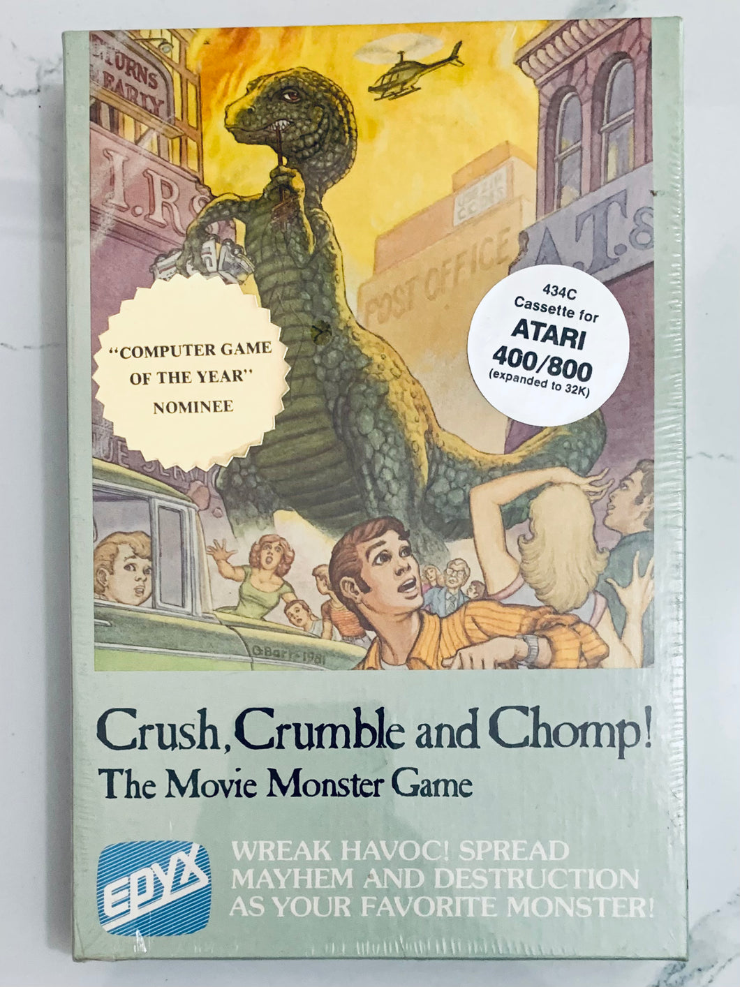 Crush, Crumble and Chomp! The Movie Monster Game - Atari 400/800 - 32K Tape - NTSC - Brand New