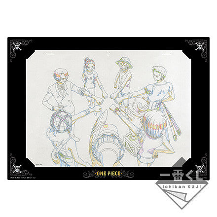 One Piece - Carue, Luffy, Nami, Vivi, Zoro, Sanji, Chopper & Usopp - Genga Print - Ichiban Kuji OP All Star (M Prize)