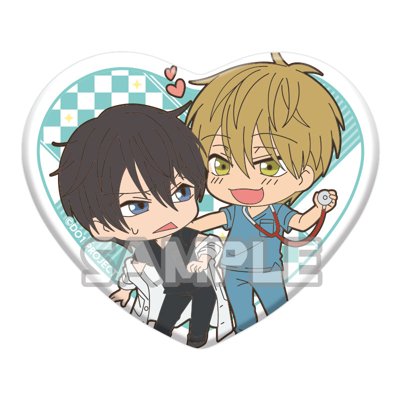 Dakaretai Otoko 1-i ni Odosarete Imasu. - Azumaya Junta & Saijou Takato - Capsule Heart Can Badge