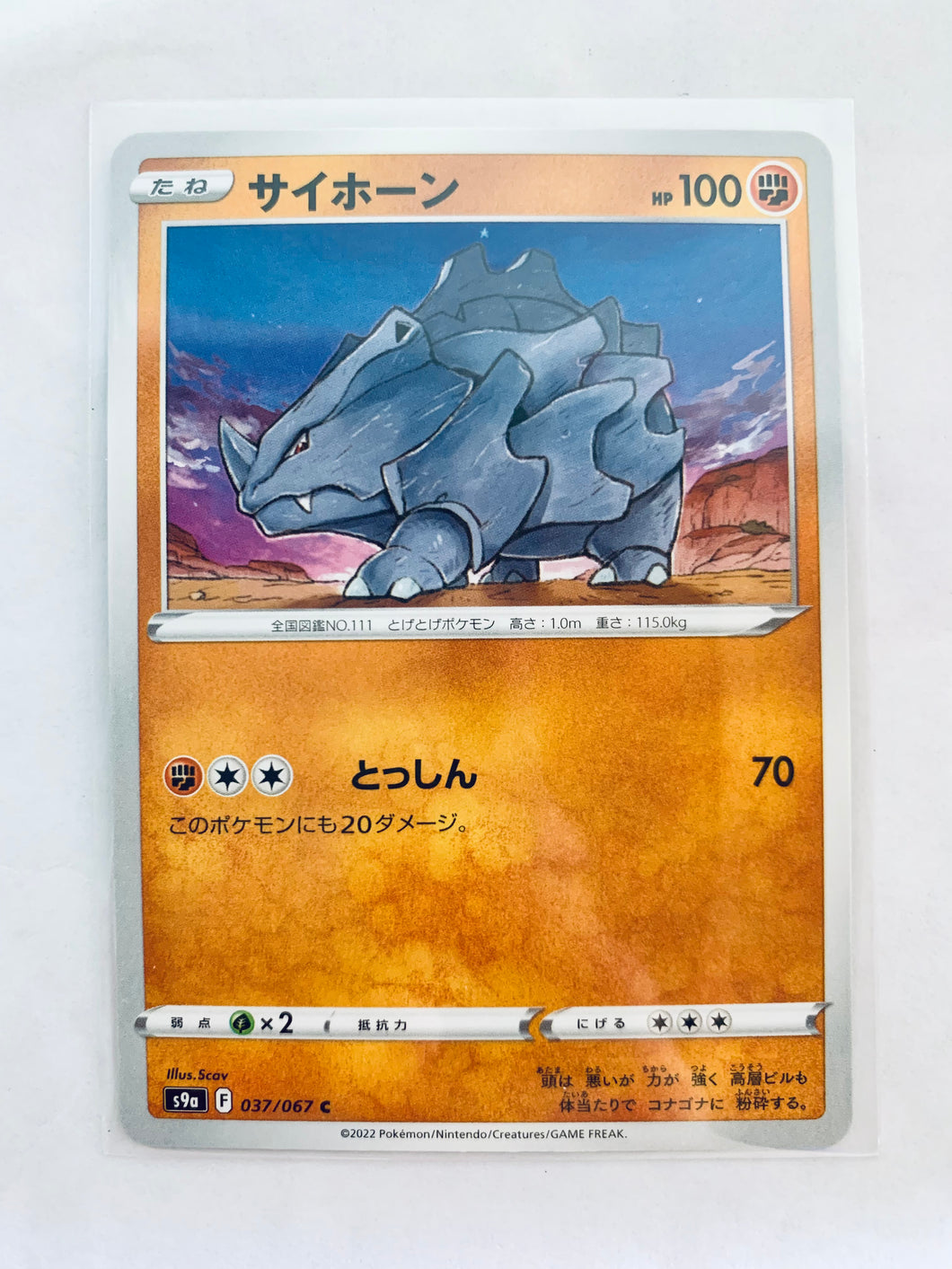 Pokémon Sword & Shield EP Battle Region - Rhyhorn - S9a 037/067 C - Common