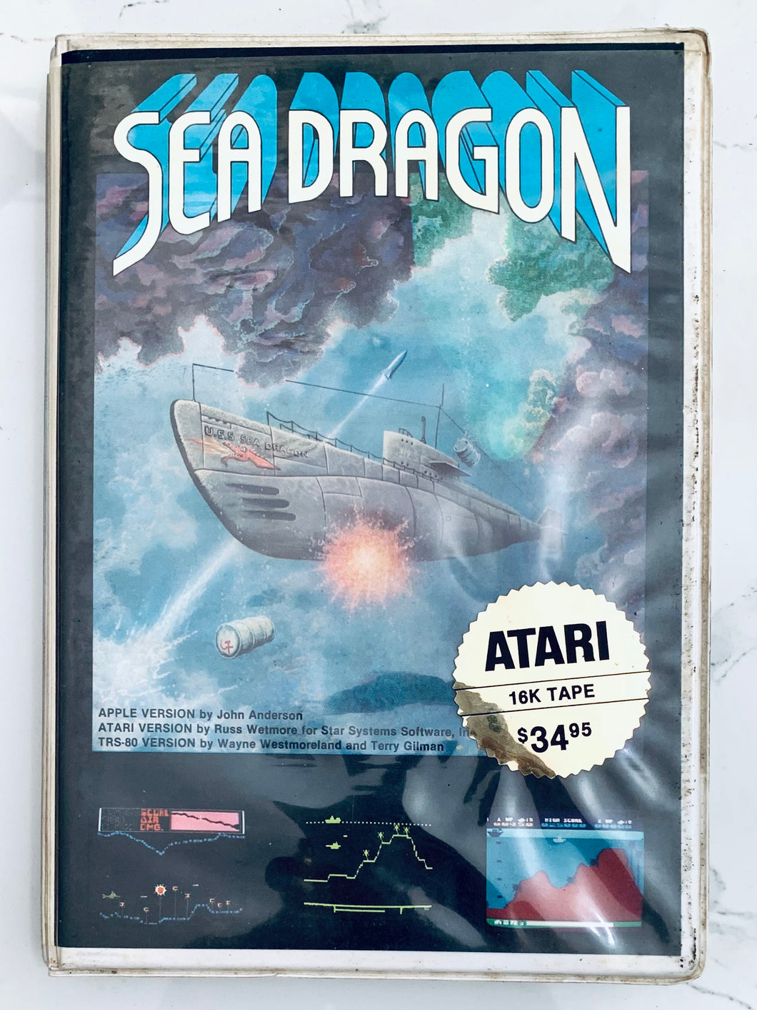 Sea Dragon - Atari 400/800/1200 XL/XE - 16K Tape - NTSC - CIB