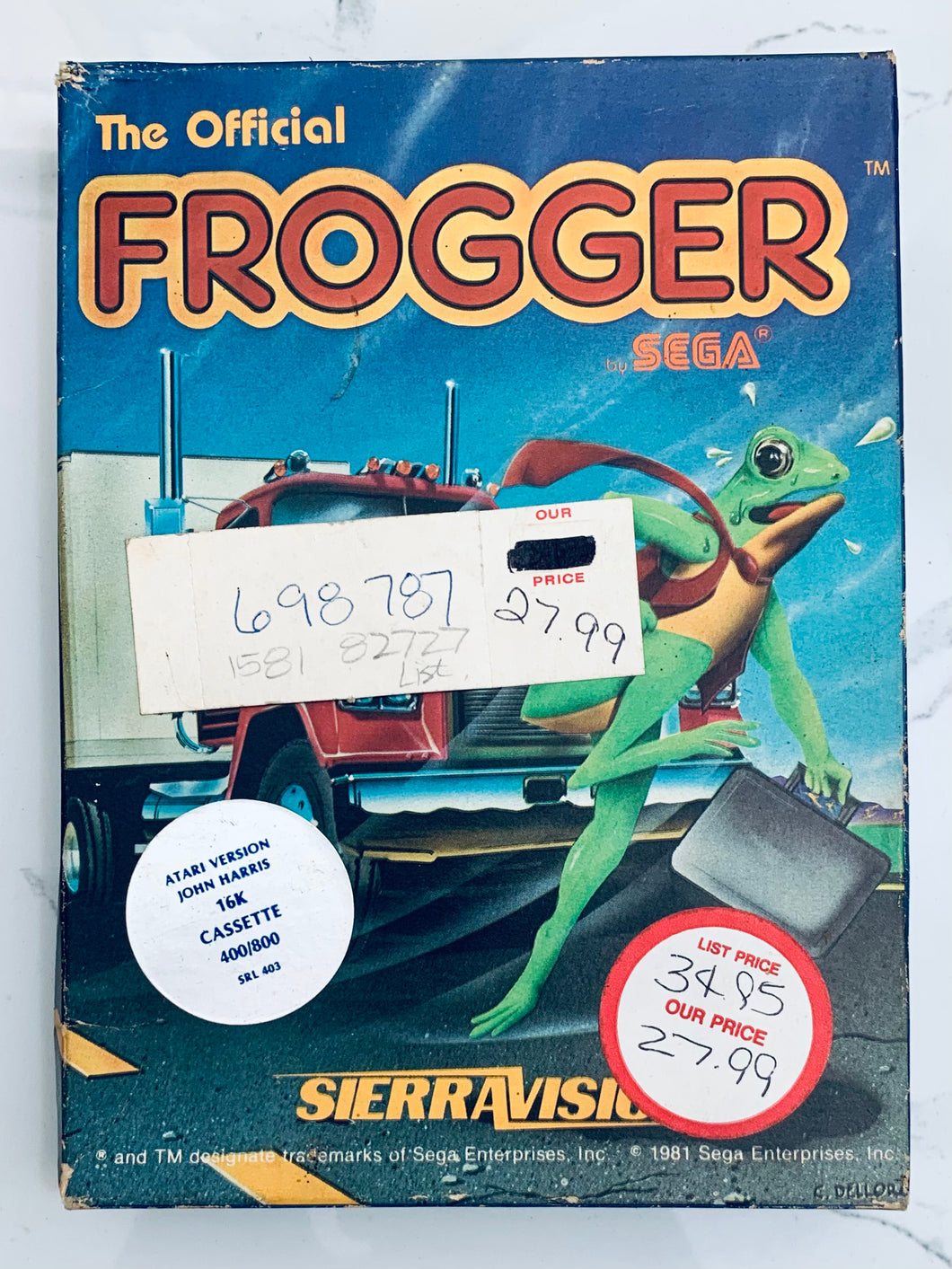 Frogger - Atari 400/800/1200 XL/XE - 16K Tape - NTSC - CIB