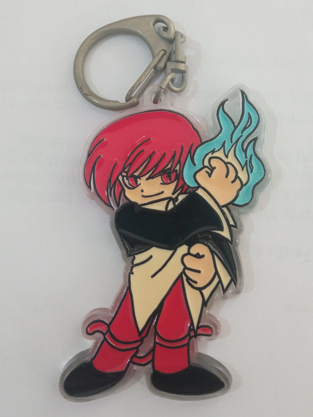 King of Fighters IORI YAGAMI Vintage Acrylic Keychain Mascot Key Holder Strap Rare 1996 SNK