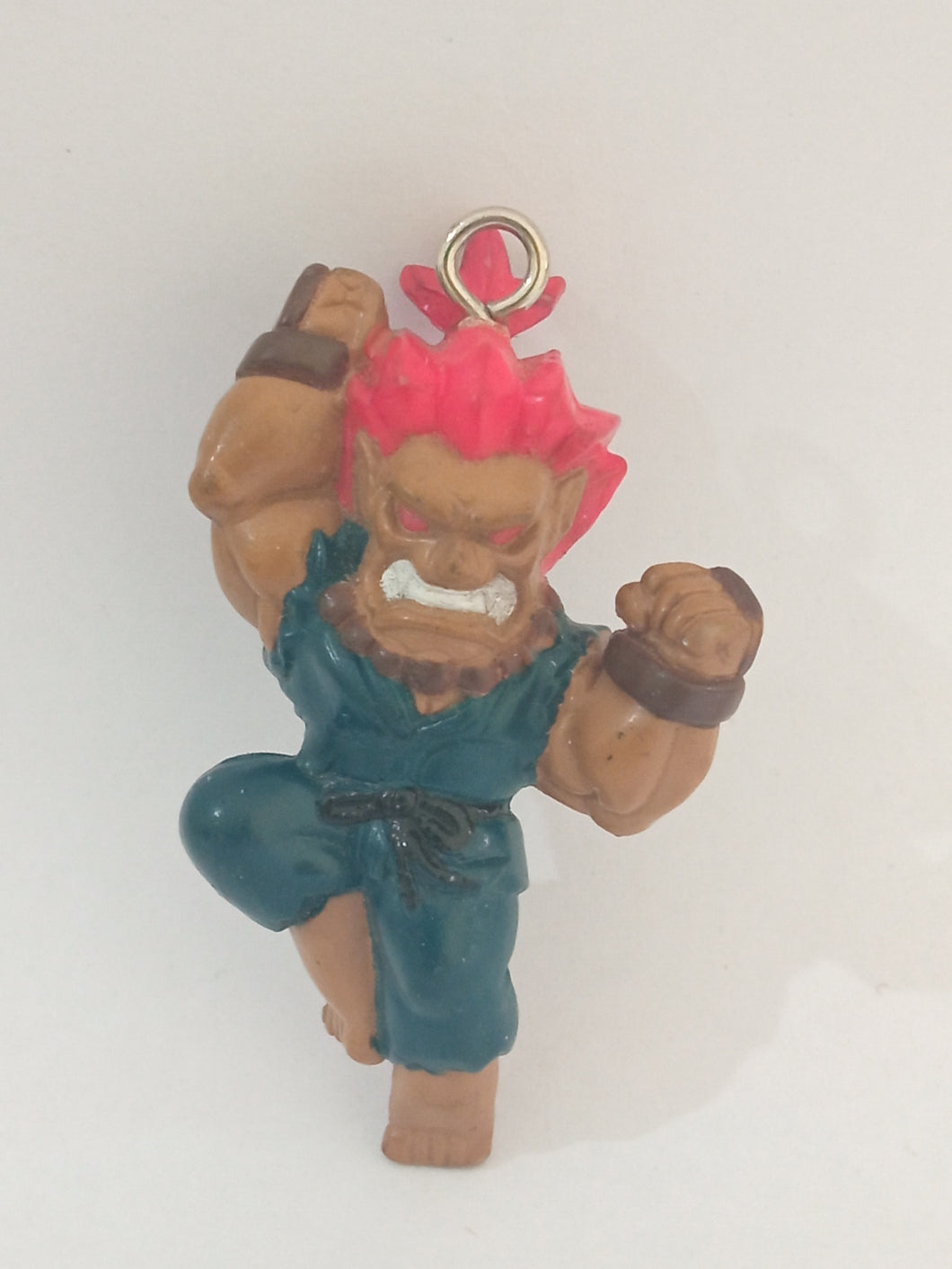 Street Fighter Akuma Vintage Figure Keychain Mascot Key Holder Strap