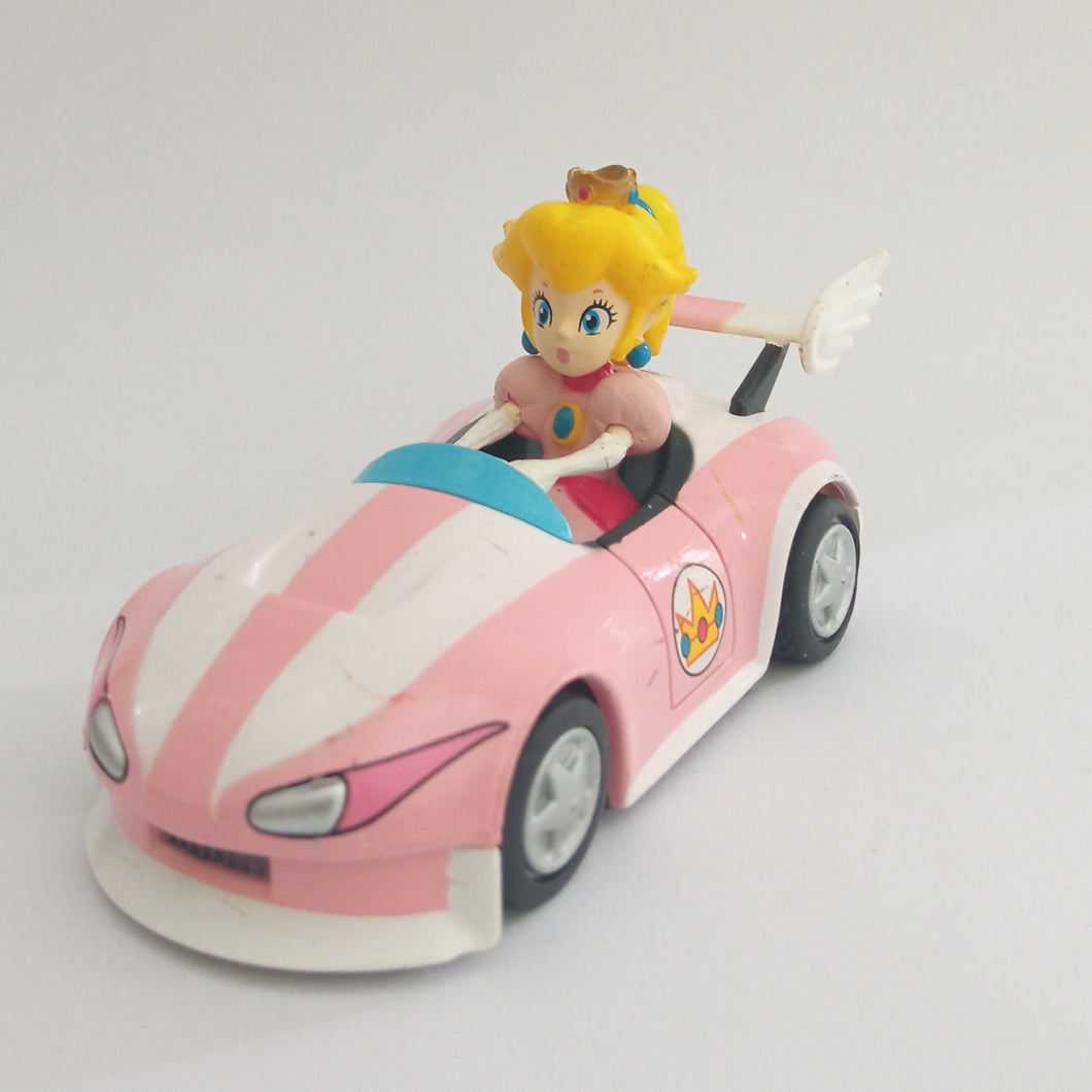 Mario Kart Wii Peach Pull Back Car Wildstar & Fire Hot Rod Nintendo 2008 Toy
