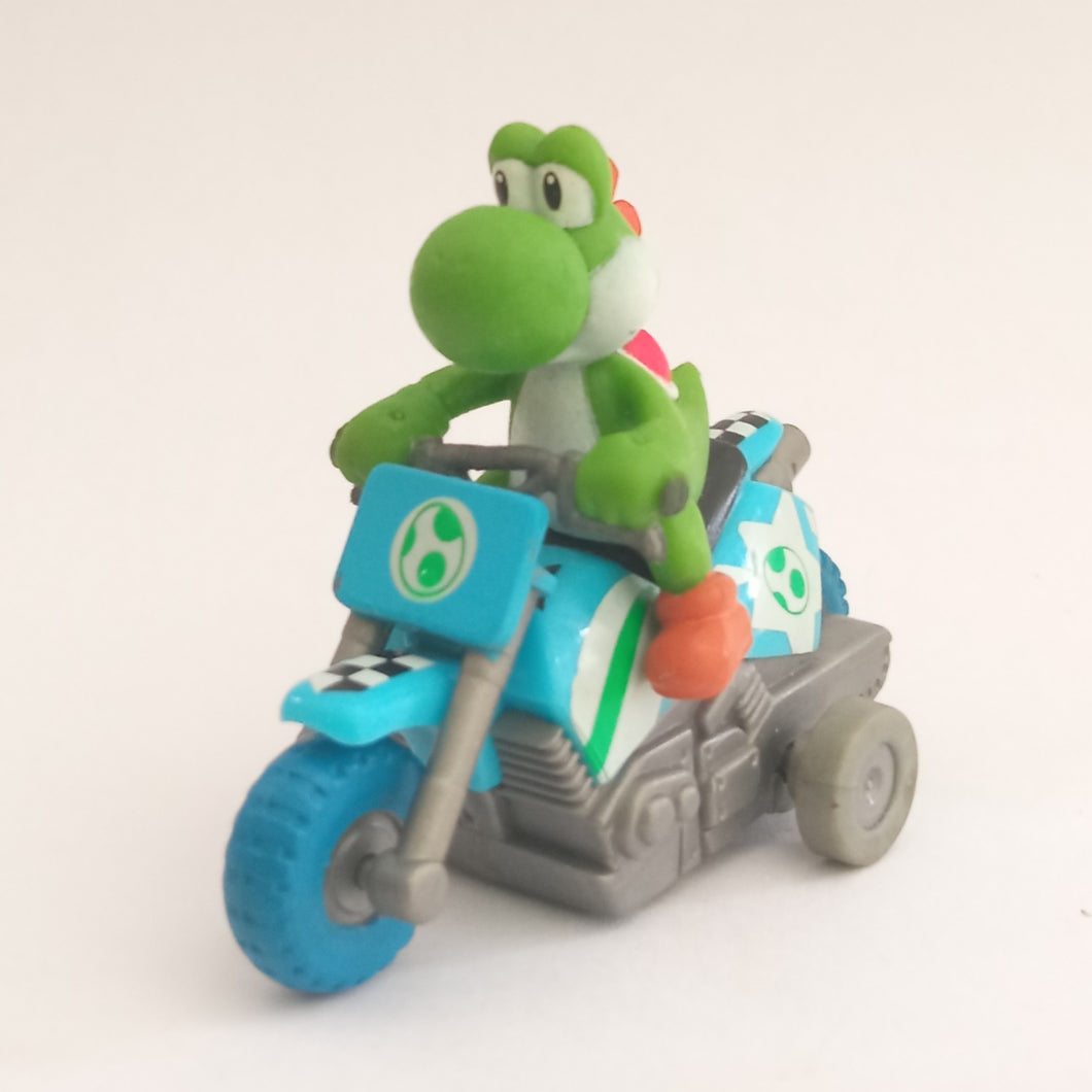 Mario Kart Wii Yoshi Pull Back Mini Car Bike Toy Nintendo 2008