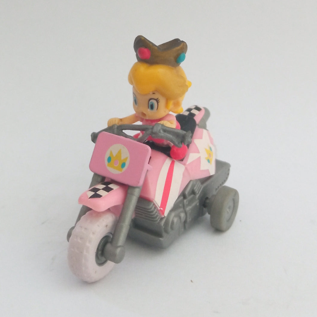 Mario Kart Wii Baby Peach Pull Back Mini Car Bike Toy Nintendo 2008