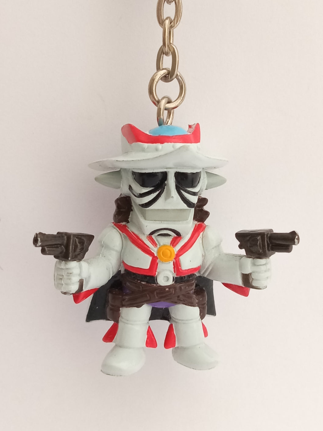 Super Robot Wars Texas Mack Figure Keychain Mascot Key Holder Strap Vintage Rare