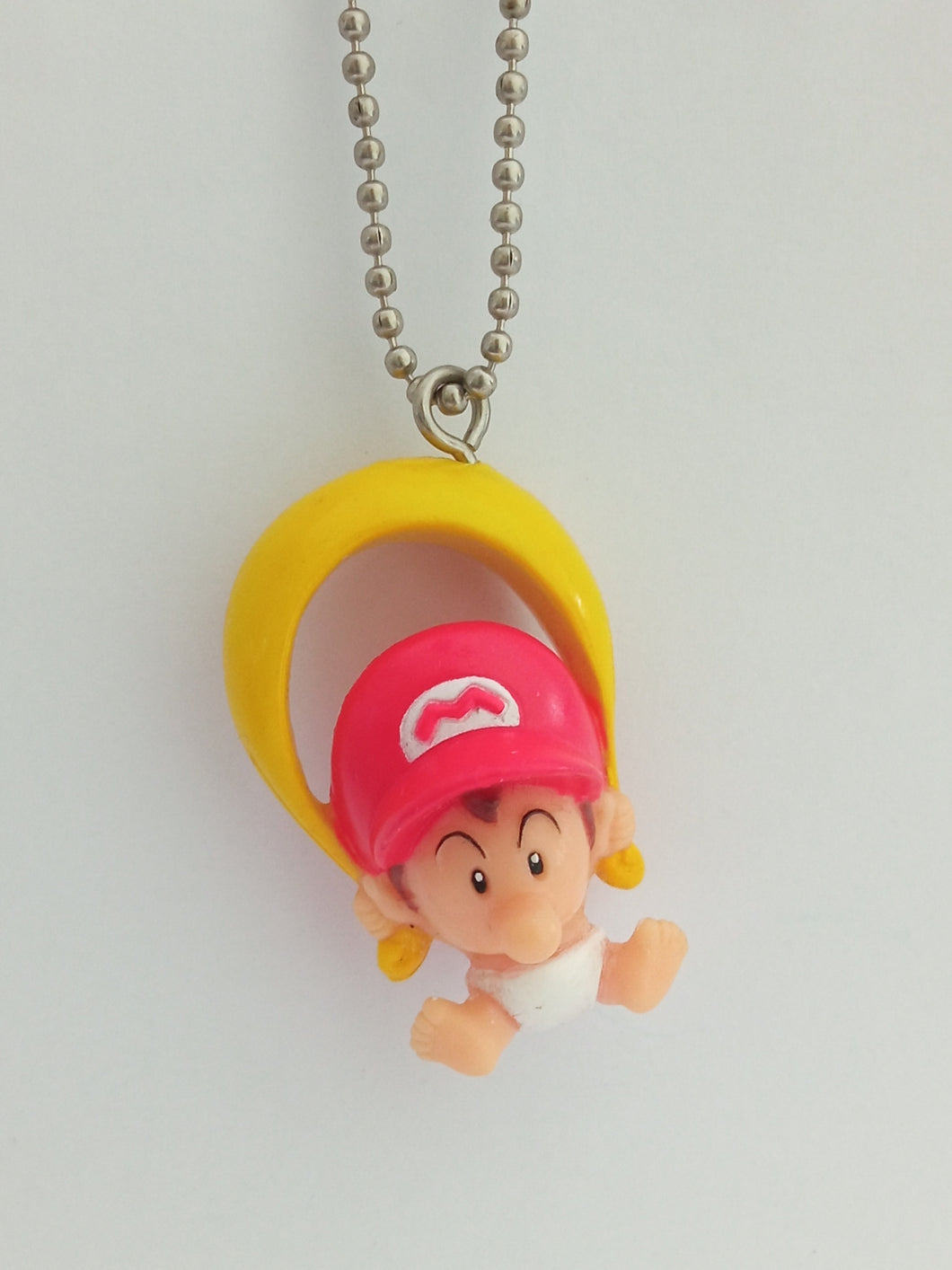 Super Mario World Yoshi's Island Baby Mario Figure Keychain Mascot Key Holder Strap Vintage Rare