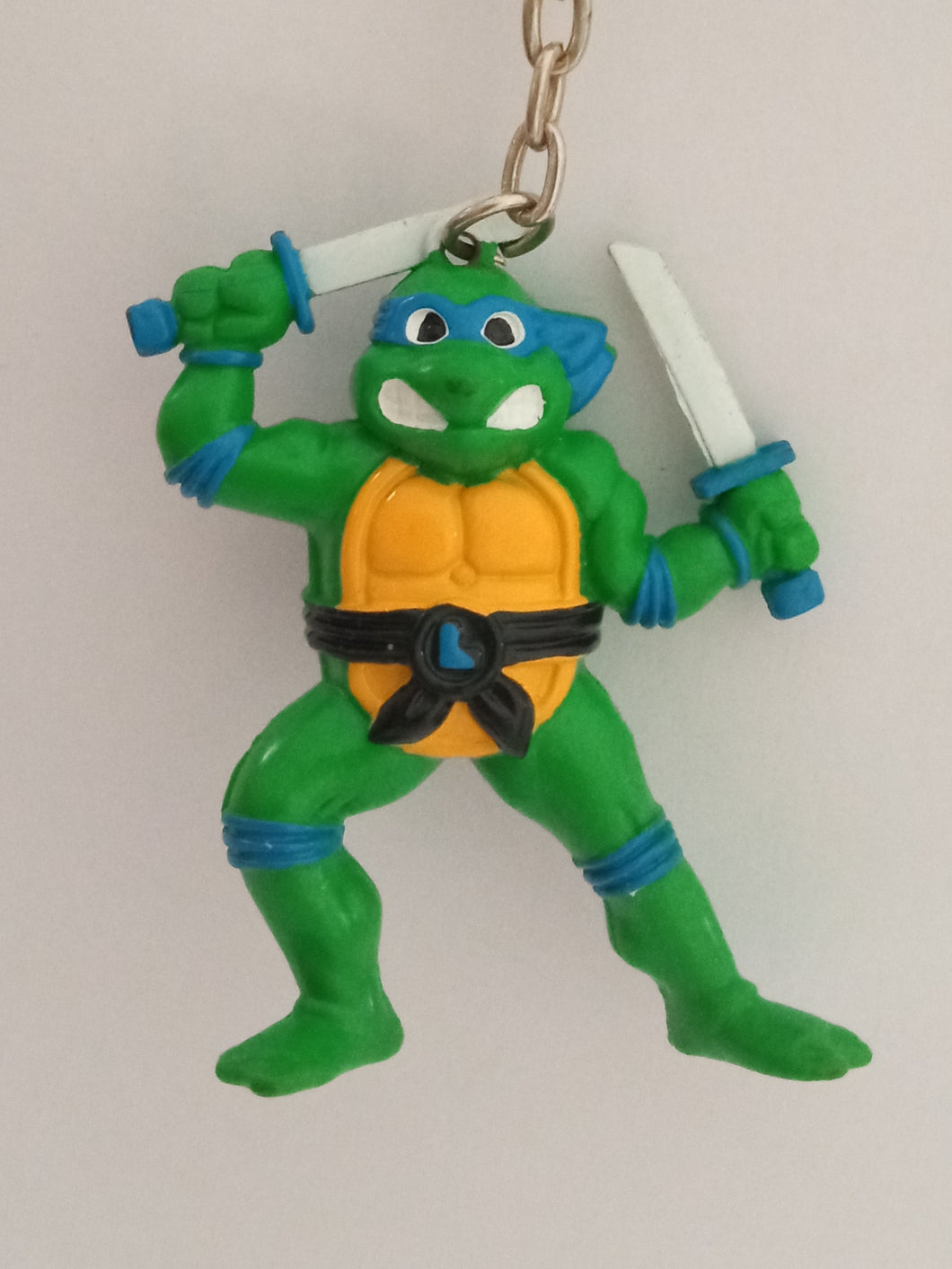 Teenage Mutant Ninja Turtles Leonardo Figure Keychain Mascot Key Holder Strap Vintage Rare 1994