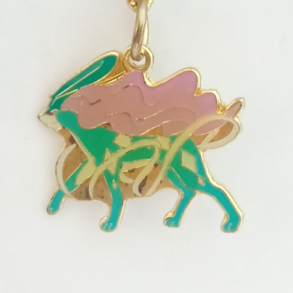 Pokémon Suicune Metal Charm Swing Keychain Mascot Key Holder Strap