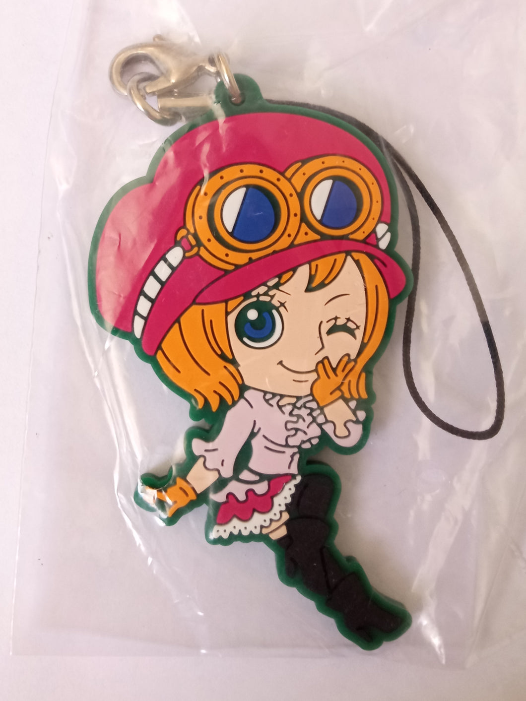 One Piece NAMI Rubber Strap Keychain Mascot Key Holder Charm