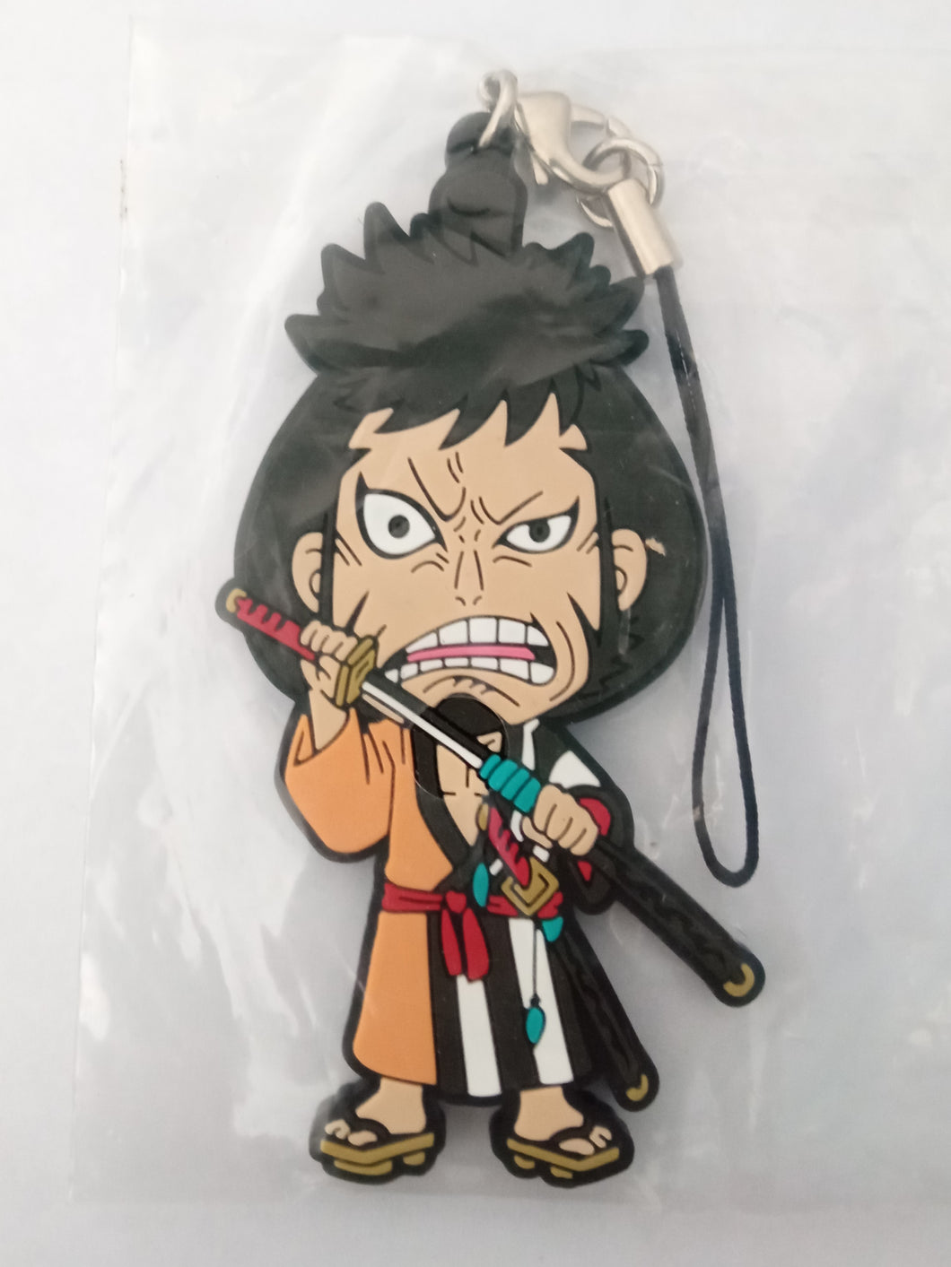 One Piece GOEMON Rubber Strap Keychain Mascot Key Holder Charm