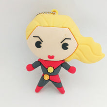 Load image into Gallery viewer, Captain Marvel Kawaii 3D Rubber Keychain Keyring - Avengers Flexible
