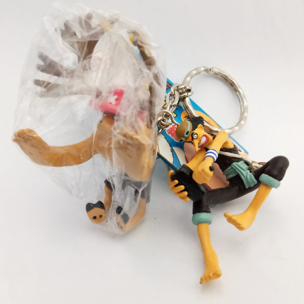 One Piece Usopp & Cooper Figure Strap Charm Keychain Key Holder Banpresto