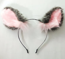 Load image into Gallery viewer, Cat Ear Headband Gray Cat Cosplay Nyanko Bakeneko
