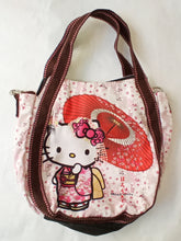 Load image into Gallery viewer, Hello Kitty - Lightweight - Shopping Eco Bag - Balloon Tote Bag - Pink Japanese Pattern
