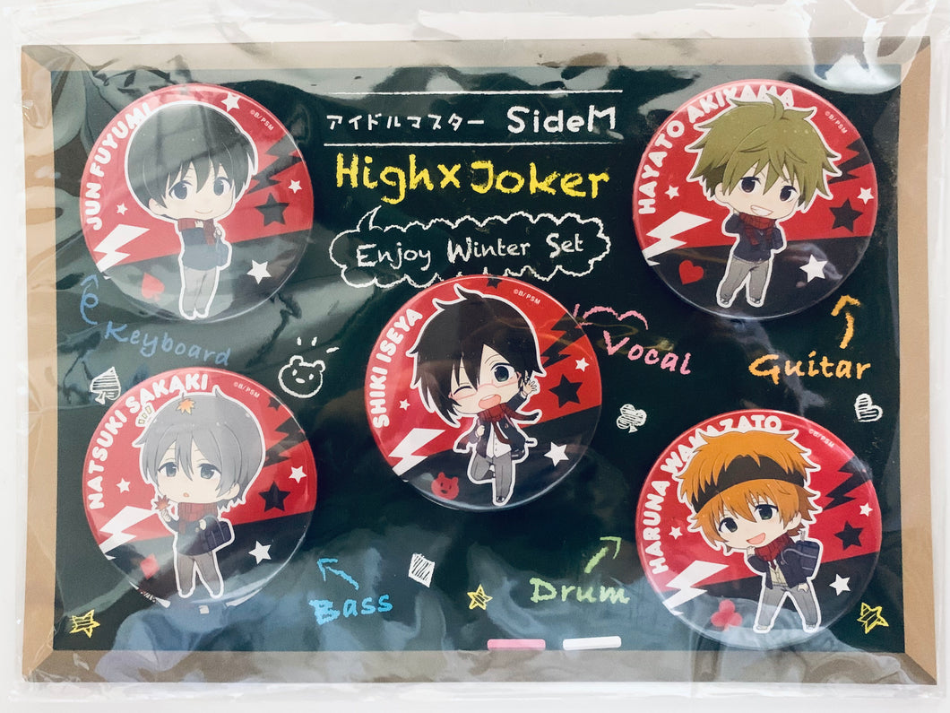 The IDOLM@STER SideM High x Joker Enjoy Winter Set - Akiyama Hayato - Fuyumi Jun - Iseya Shiki - Sakaki Natsuki - Wakazato Haruna - Can Badge Set SD