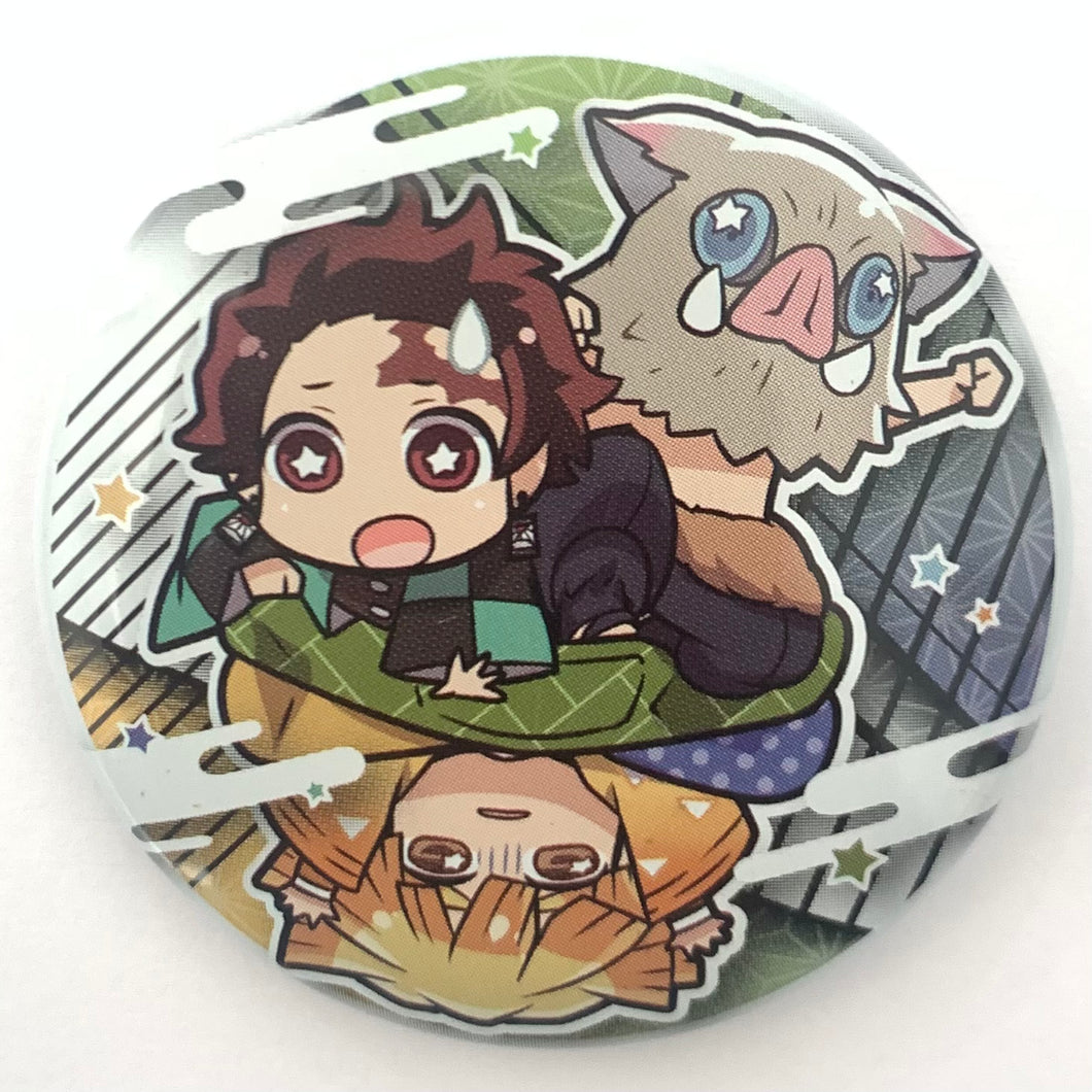 Kimetsu no Yaiba - Agatsuma Zenitsu - Hashibira Inosuke - Kamado Tanjirou - Chara Banchoukou Can Badge Third Form
