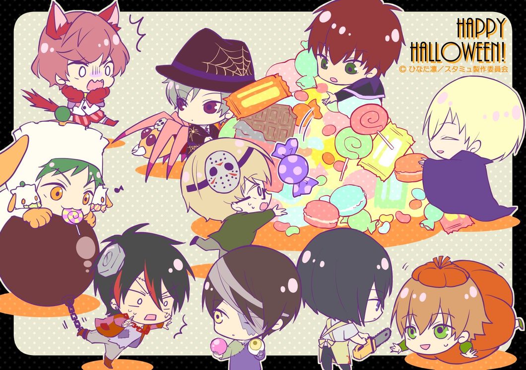 High School Star Musical Star-Mu Square Can Badge Halloween ver.