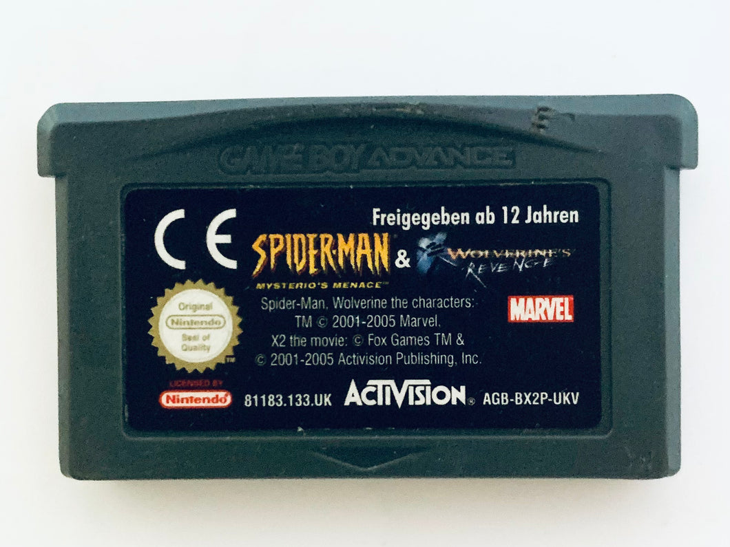 Spiderman Mysterio's Menace / X-2 Wolverines Revenge - GameBoy Advance - SP - Micro - Player - Nintendo DS - Cartridge (AGB-BX2P-UKV)