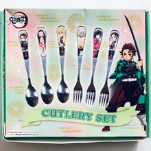 Load image into Gallery viewer, Kimetsu no Yaiba Cutlery Set (A) 3 Spoons and 3 Forks
