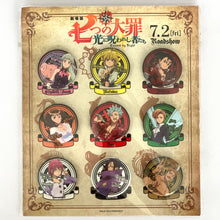 Load image into Gallery viewer, The Seven Deadly Sins the Movie: Cursed by Light - Ban - Diane - Elizabeth Liones - Escanor - Gowther - Hawk - King - Meliodas - Merlin - Zeldris - Can Badge Set
