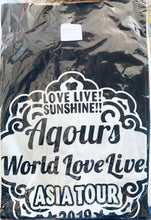 Load image into Gallery viewer, Love Live! Sunshine!! Aqours World LoveLive! ASIA TOUR 2019 Event Logo CHIBA T-shirt (Black) - Free Size
